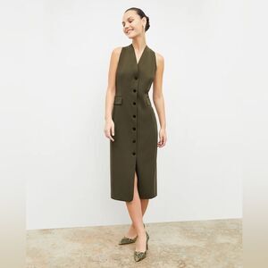 MM LAFLEUR 16 Cassandra Dress - OrigamiTech green button down tank dress